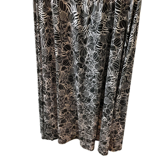 Perceptions Women's 16W Black White Dress Floral Print Scoop Neck Sleeveless - Picture 13 of 15